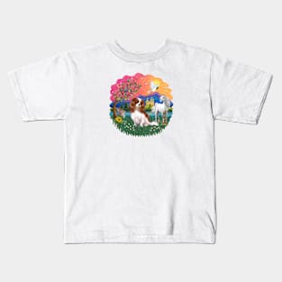 "Fantasy Land" with a Blenheim Cavalier King Charles Spaniel Kids T-Shirt